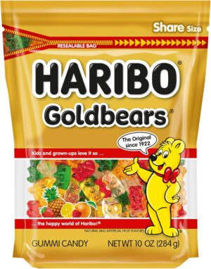 HARIBO Goldbears, Gummi Candy, 10 oz Resealable Bag, Assorted Flavors